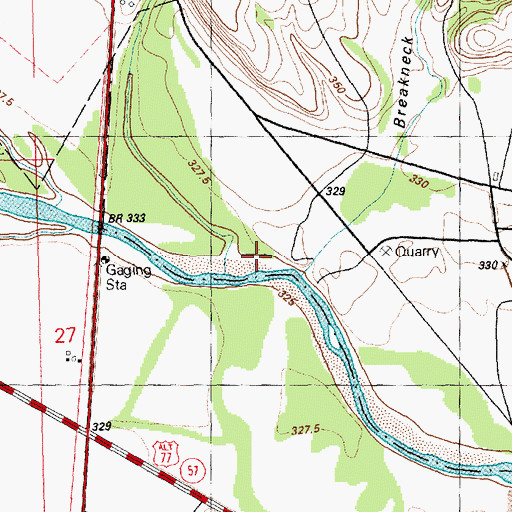 Topographic Map of Fourmile Creek, KS