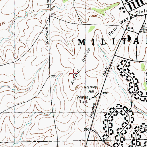 Topographic Map of Arnold Divide, KS