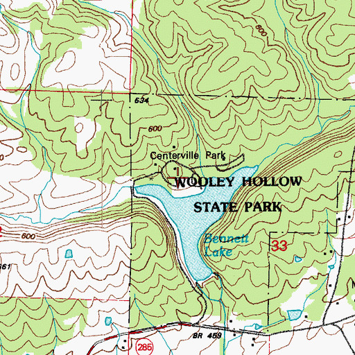 Topographic Map of Centerville Park, AR