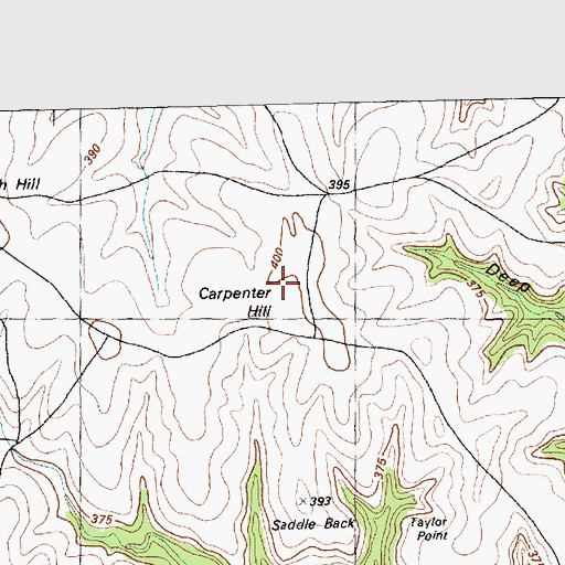Topographic Map of Carpenter Hill, KS