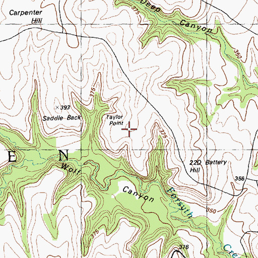 Topographic Map of Taylor Point, KS