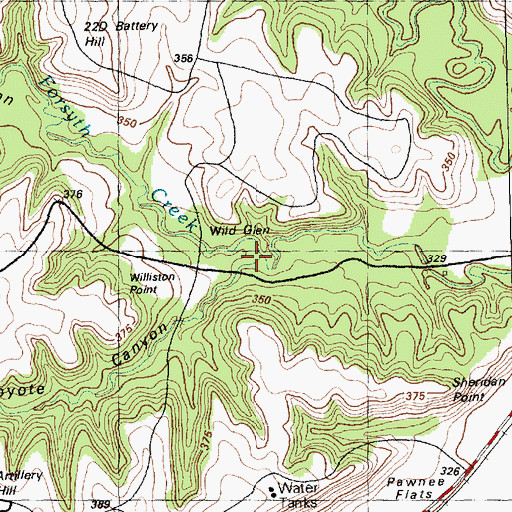 Topographic Map of Wolf Canyon, KS