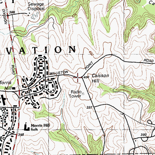 Topographic Map of Caisson Hill, KS