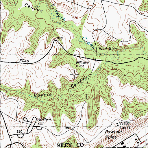 Topographic Map of Williston Point, KS