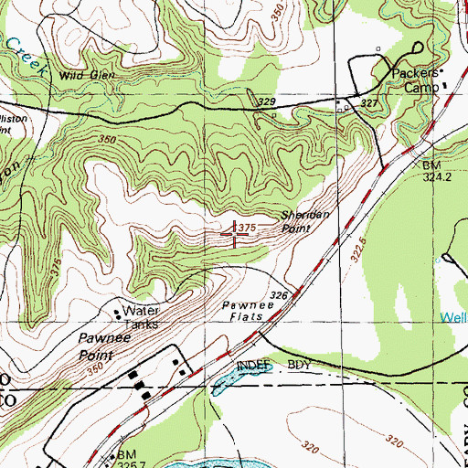 Topographic Map of Sheridan Point, KS