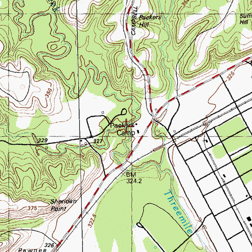 Topographic Map of Forsyth Creek, KS