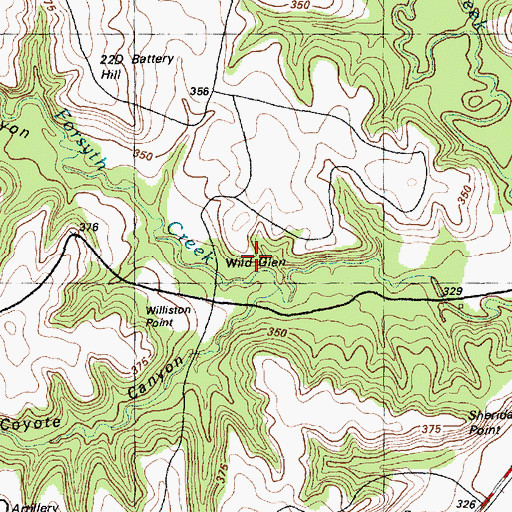 Topographic Map of Wild Glen, KS