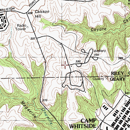 Topographic Map of Artillery Hill, KS