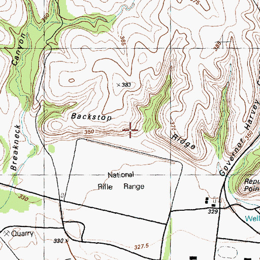 Topographic Map of Backstop Ridge, KS