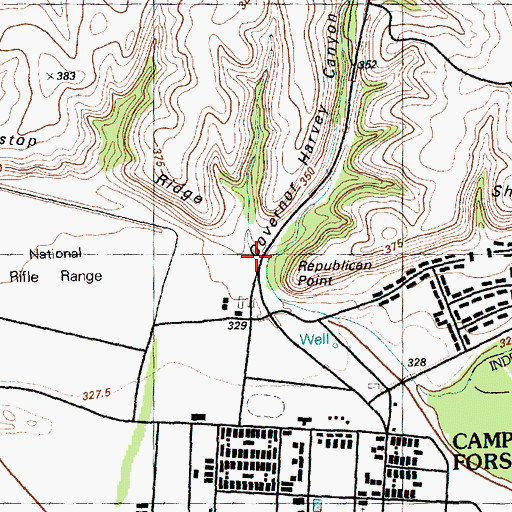 Topographic Map of Governor Harvey Canyon, KS