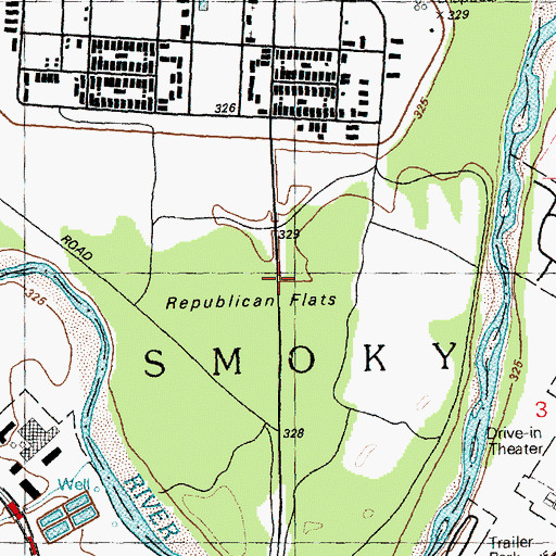 Topographic Map of Republican Flats, KS