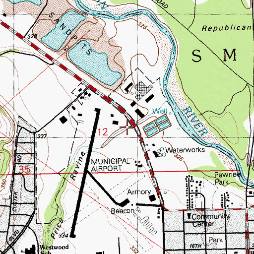 Topographic Map of Price Ravine, KS