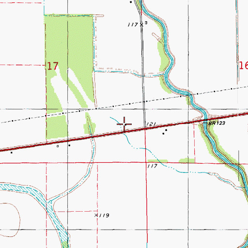 Topographic Map of Central Church, AR