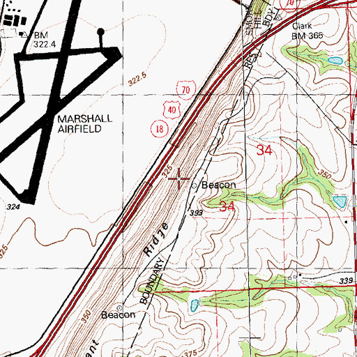 Topographic Map of Grant Ridge, KS