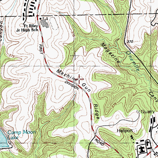 Topographic Map of Machine Gun Ridge, KS