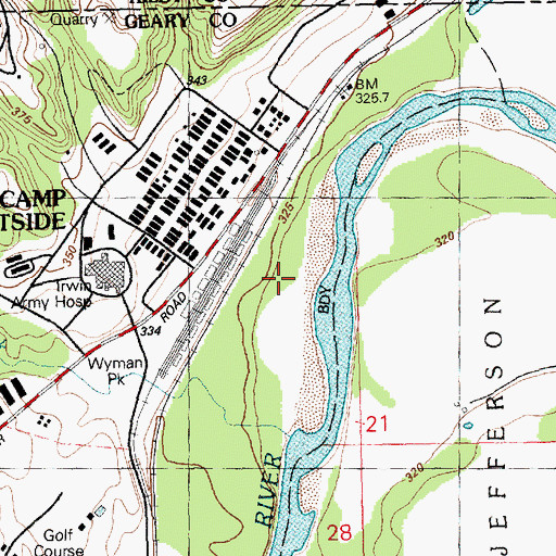 Topographic Map of Onemile Creek, KS