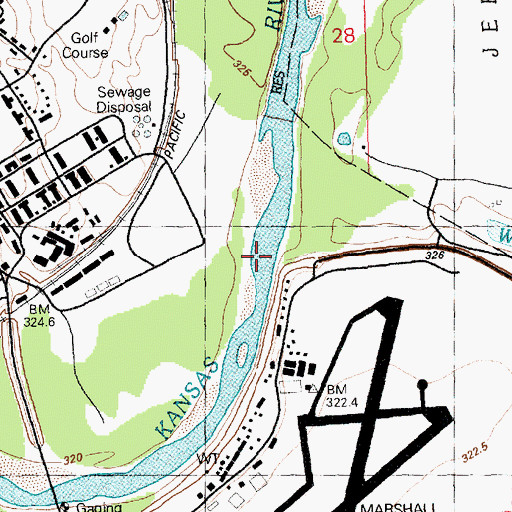 Topographic Map of Engineer Bridge, KS