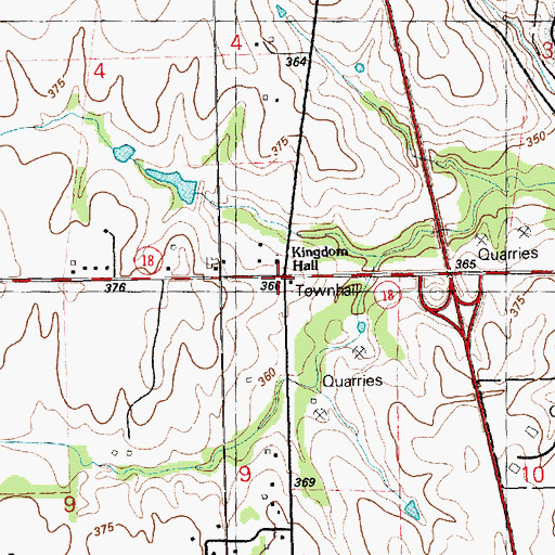 Topographic Map of Spring Valley School (historical), KS