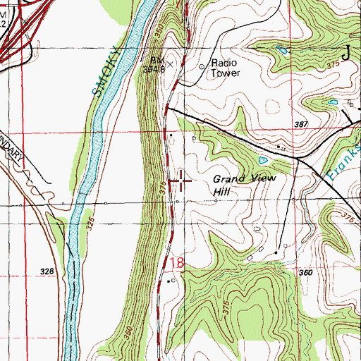 Topographic Map of Grand View Hill, KS