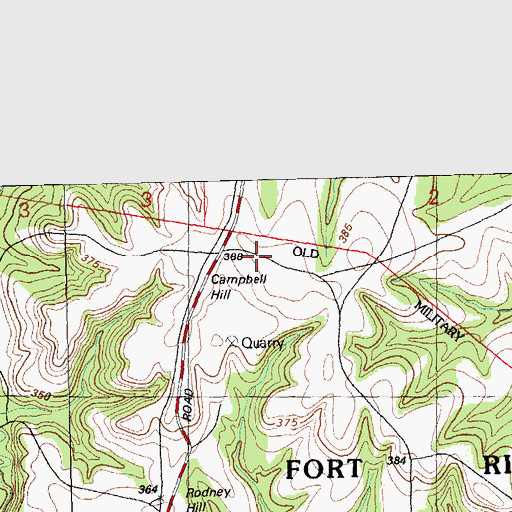 Topographic Map of Campbell Hill, KS