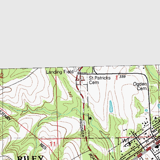 Topographic Map of Saint Patrick's Cemetery, KS