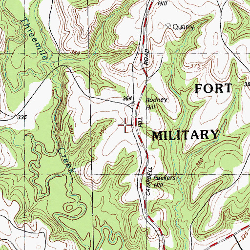 Topographic Map of Rodney Hill, KS