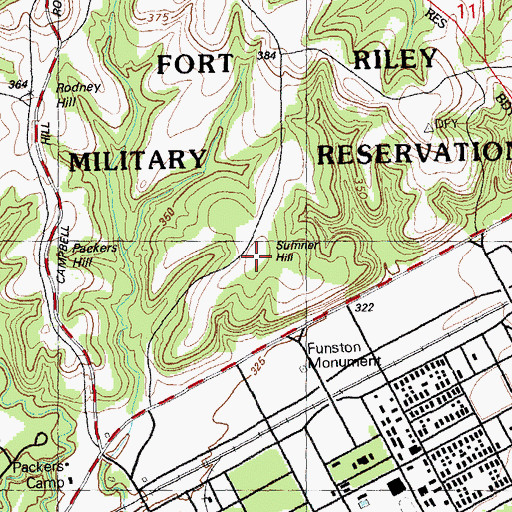 Topographic Map of Sumner Hill, KS