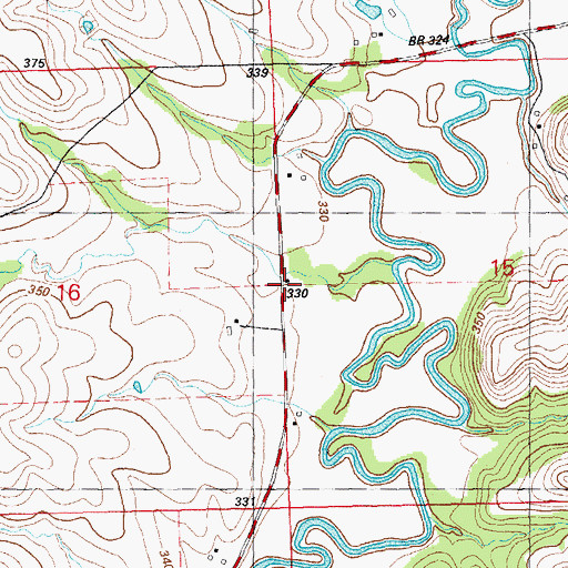 Topographic Map of McDowell Creek School, KS