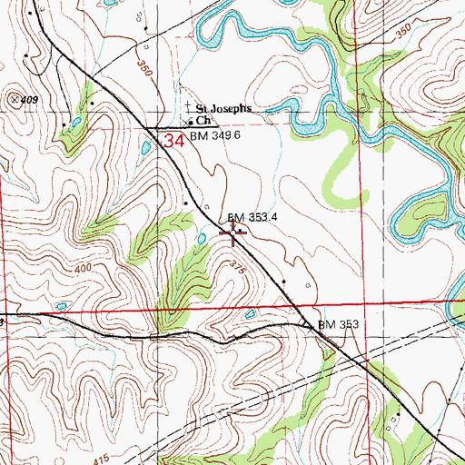 Topographic Map of Tally School, KS
