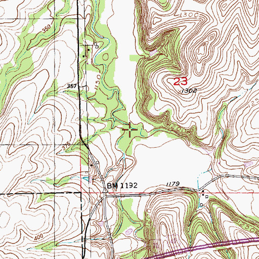 Topographic Map of South Branch Deep Creek, KS