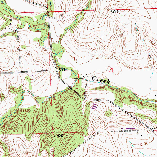 Topographic Map of Phillips Creek, KS