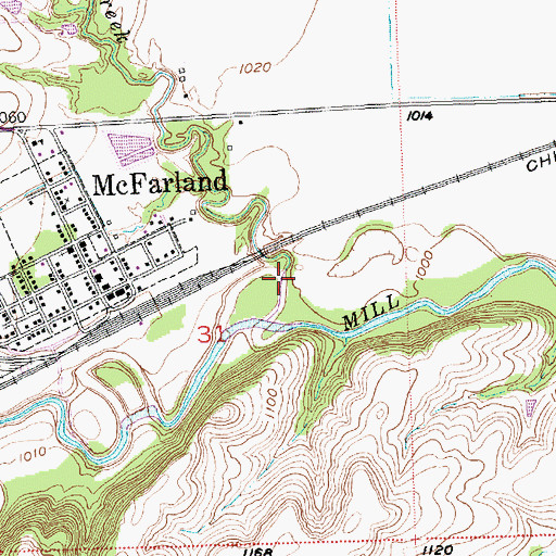 Topographic Map of Paw Paw Creek, KS