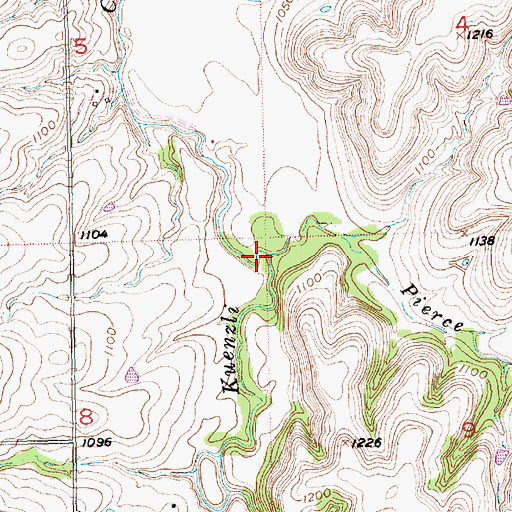 Topographic Map of Pierce Creek, KS