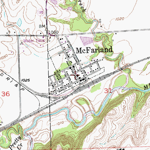 Topographic Map of McFarland, KS