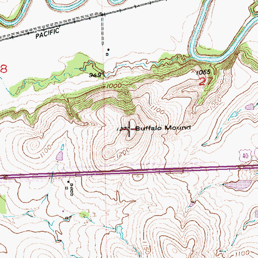 Topographic Map of Buffalo Mound, KS