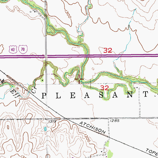 Topographic Map of Eff Creek, KS