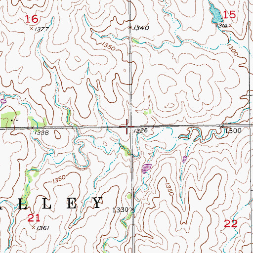 Topographic Map of Township of Pleasant Valley, KS