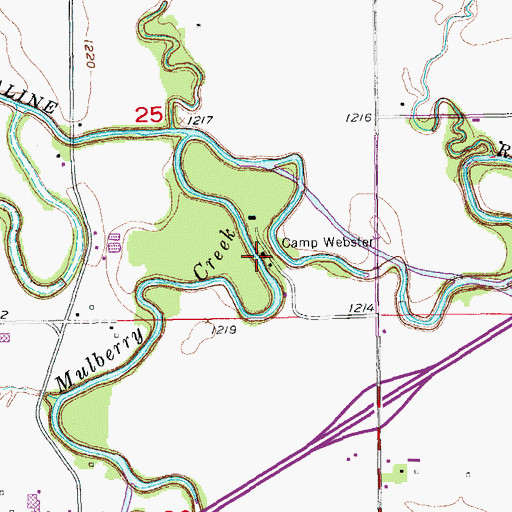 Topographic Map of Camp Webster, KS