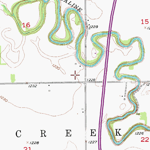 Topographic Map of Township of Elm Creek, KS