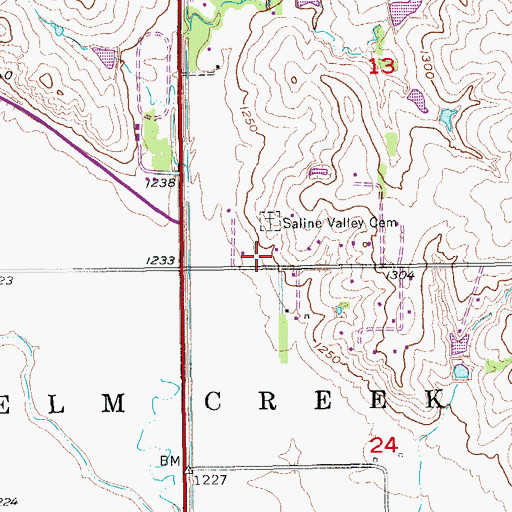 Topographic Map of Humbargar School, KS
