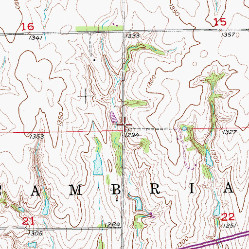 Topographic Map of Township of Cambria, KS
