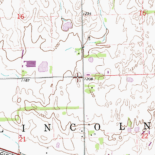 Topographic Map of Township of Lincoln, KS