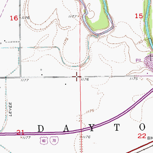 Topographic Map of Township of Dayton, KS