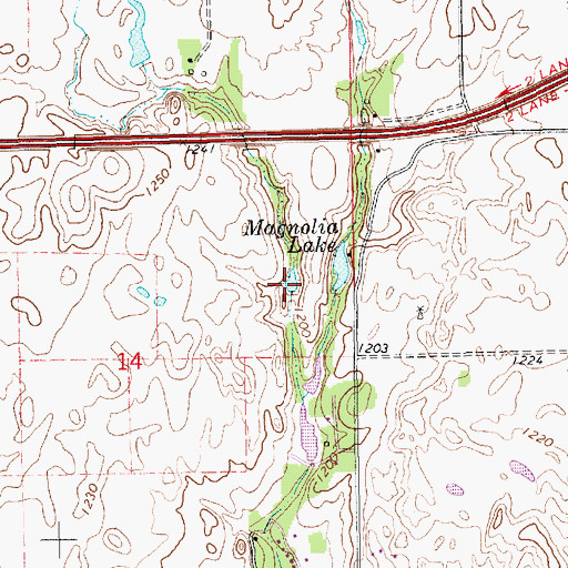 Topographic Map of Magnolia Lake, KS