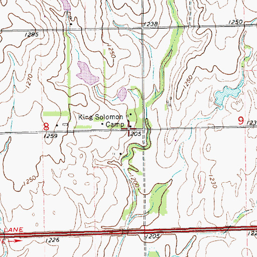 Topographic Map of King Solomon Camp, KS