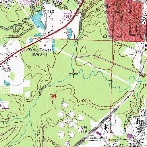 Topographic Map of Chaffie Creek, AR