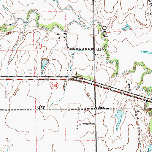 Topographic Map of Swenson Creek, KS