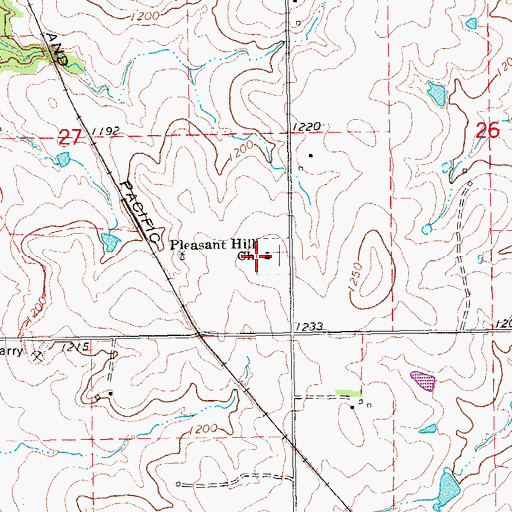 Topographic Map of Pleasant Hill Church, KS
