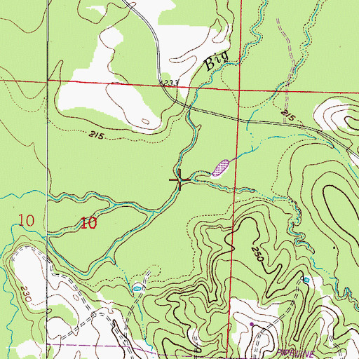 Topographic Map of Chaffin Branch, AR
