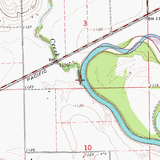 Topographic Map of Lone Tree Creek, KS